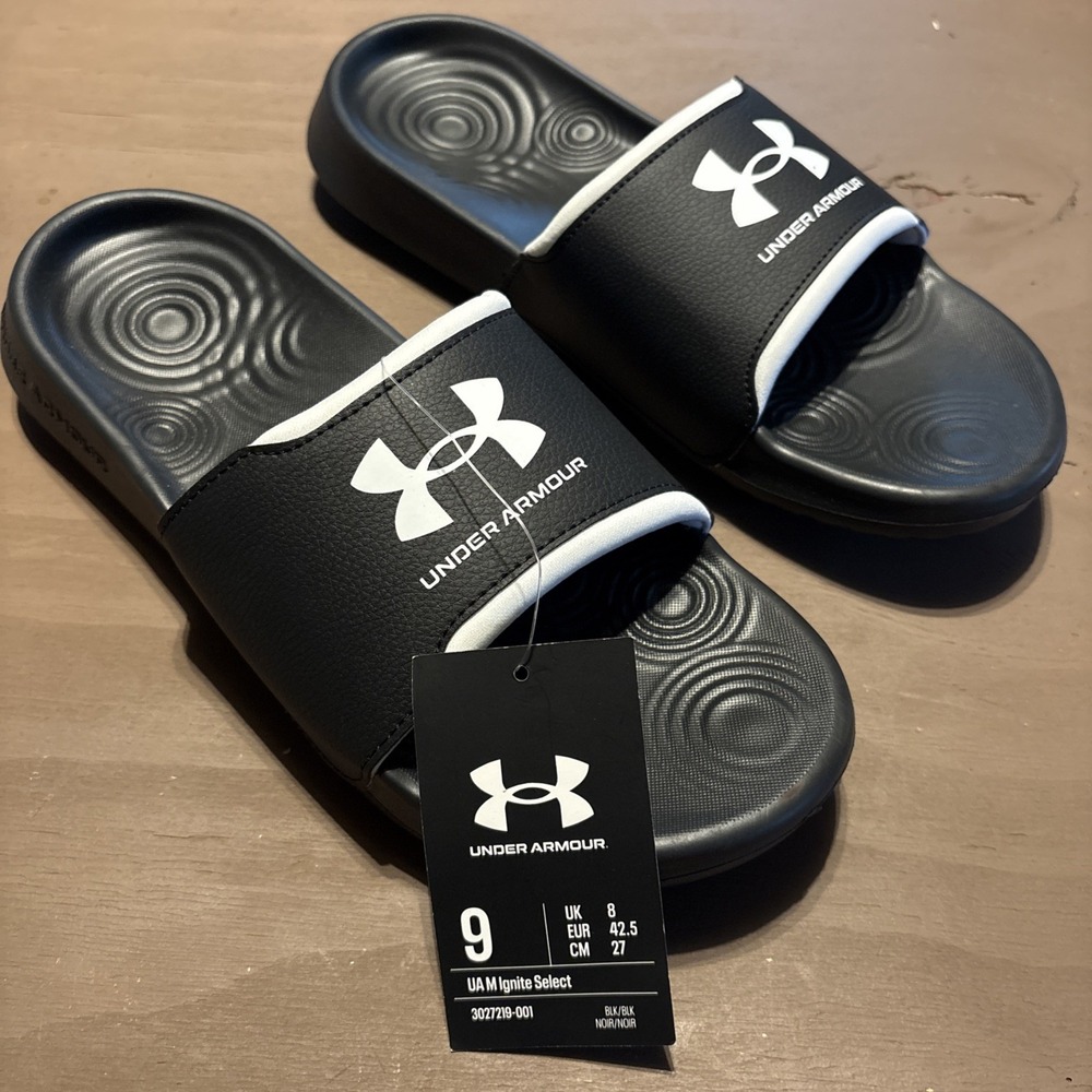 Under Armour Ignite Select Mens Sliders/Slides/Sandals Black 3027219 Size 9